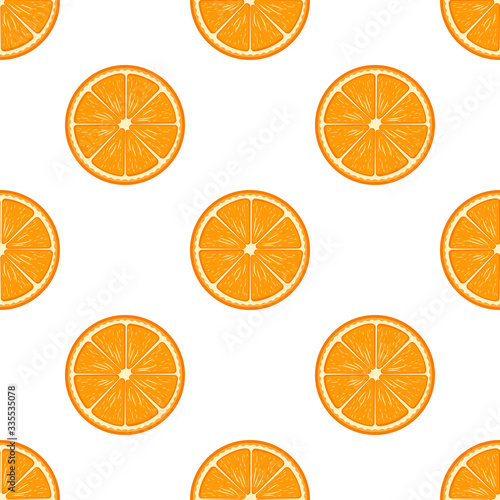 Orange or Tangerine texture. Vector isolated illustration on white background. 