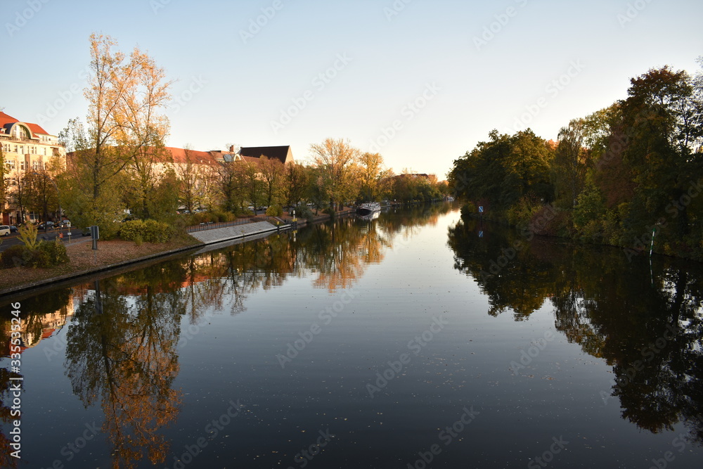 Scene on the Spree river in Charlottenburg berlin Germany