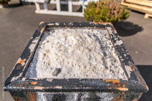 A large container of raw salt photo