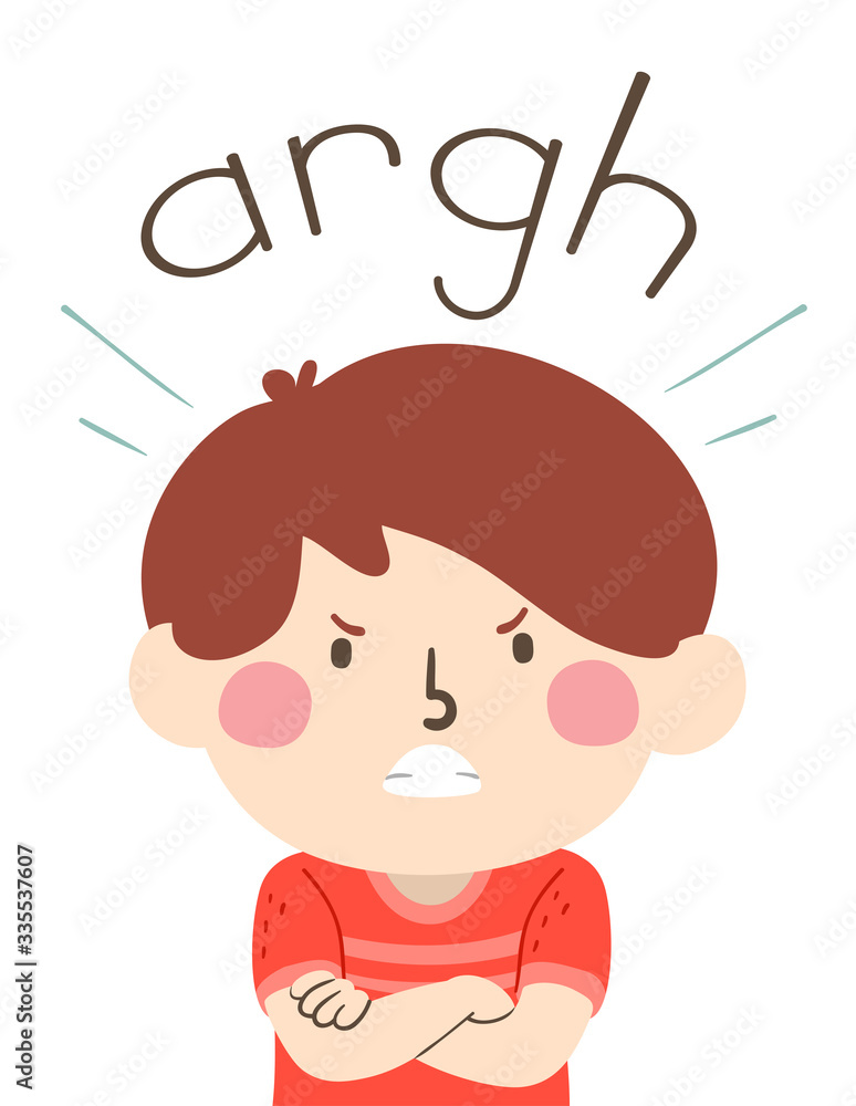 Kid Boy Onomatopoeia Sound Argh Illustration Kid Boy Onomatopoeia Sound Argh Illustration
