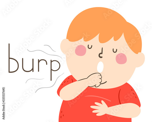 Kid Boy Onomatopoeia Sound Burp Illustration