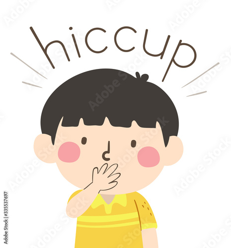 Kid Boy Onomatopoeia Sound Hiccup Illustration