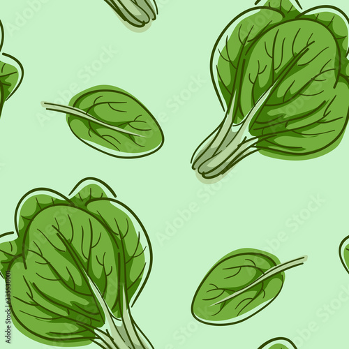 Seamless Spinach Background Illustration