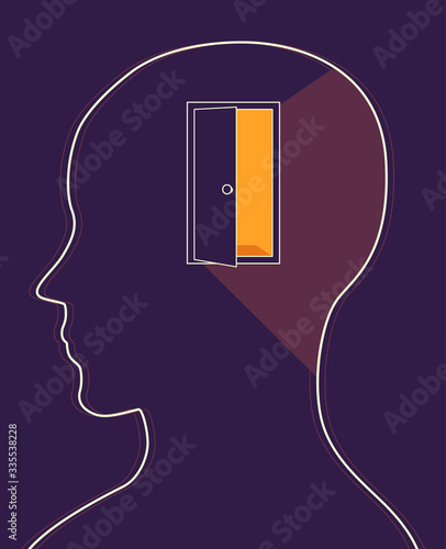 Head Open Door Open Mind Illustration photo