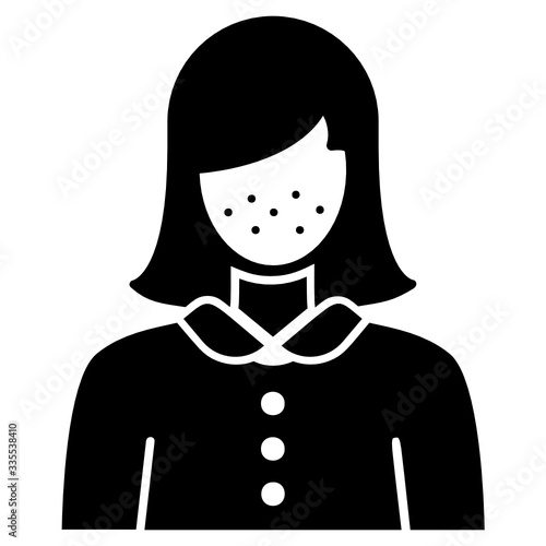 Tiny Bumps on Cute Girl Face concept, Allergic reaction and effects on white background,  Itchy rash skin vector icon design