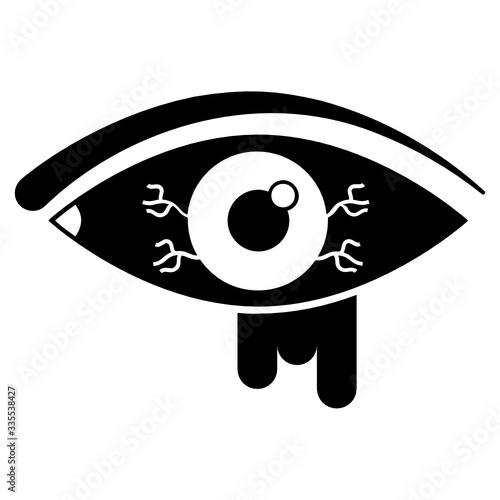 Pink Eye Concept, conjunctivitis on white background, Viral infection and Allergy vector Icon design