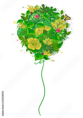 Balloon Tropical Leaves Ill...