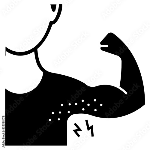 armpit rashe concept, underarm infection on white background, Allergy affects and reaction vector icon, common skin disorders design