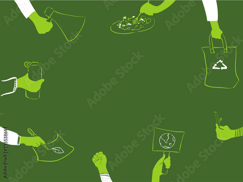 Steps For Environment Border Illustration