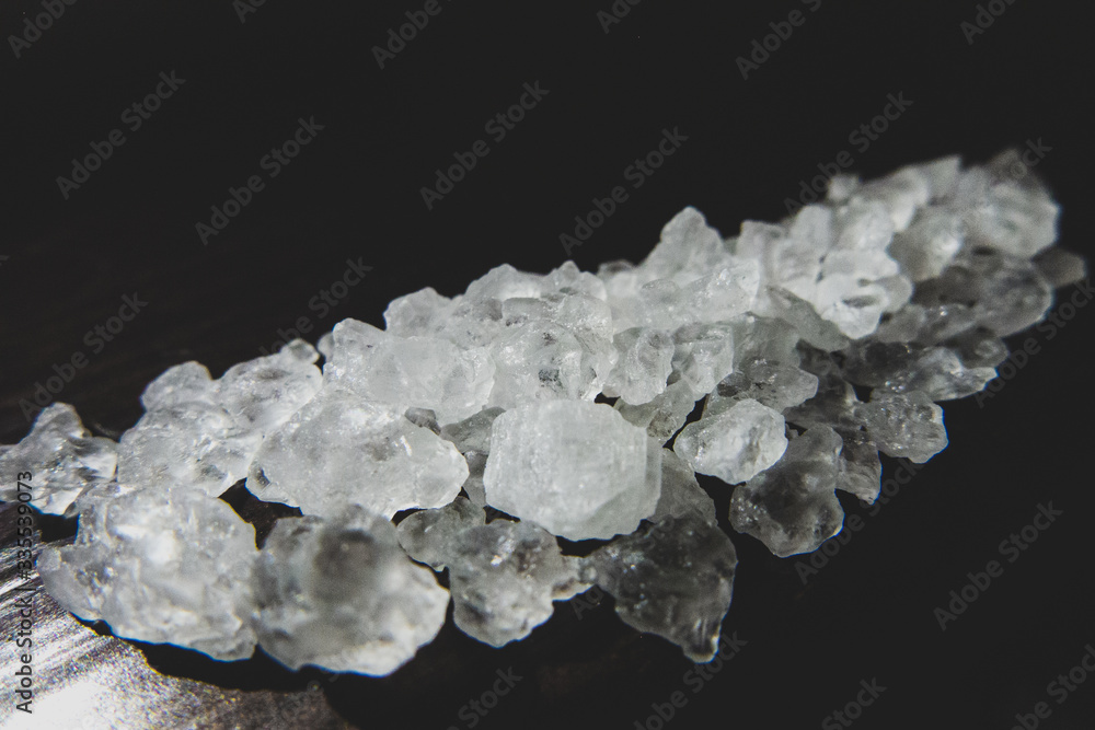 Macro photo of coarse cooking salt Macro photo of coarse cooking salt
