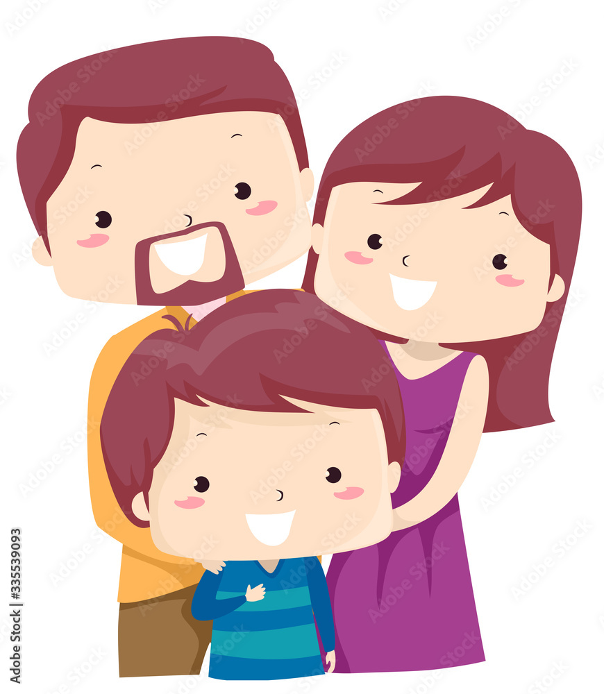 Kid Boy Adjective Only Family Child Illustration