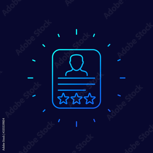 employee review line vector icon