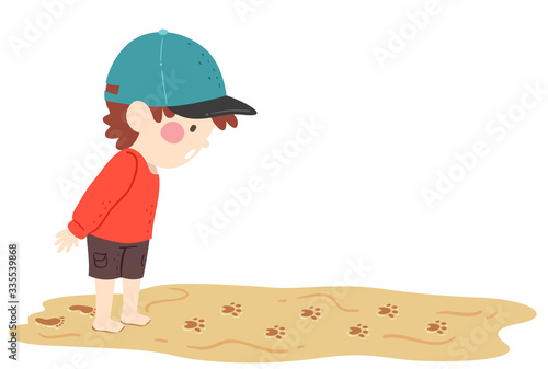 Kid Boy Animal Paw Prints S...