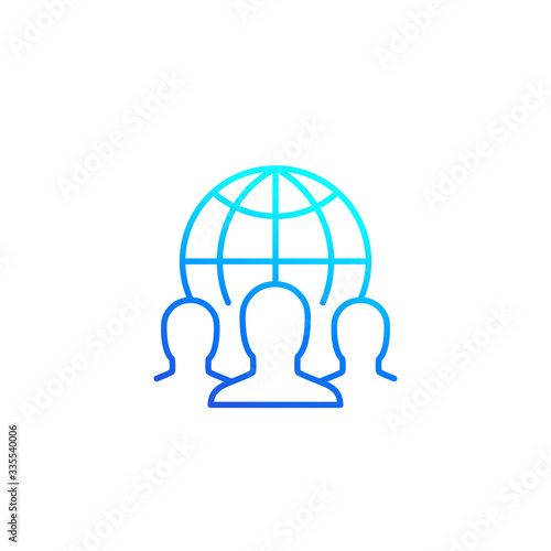 outsource icon on white, line vector