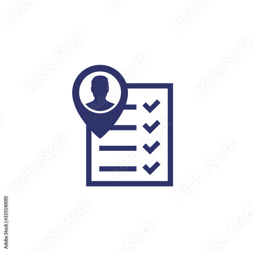 qualification icon, man and checklist