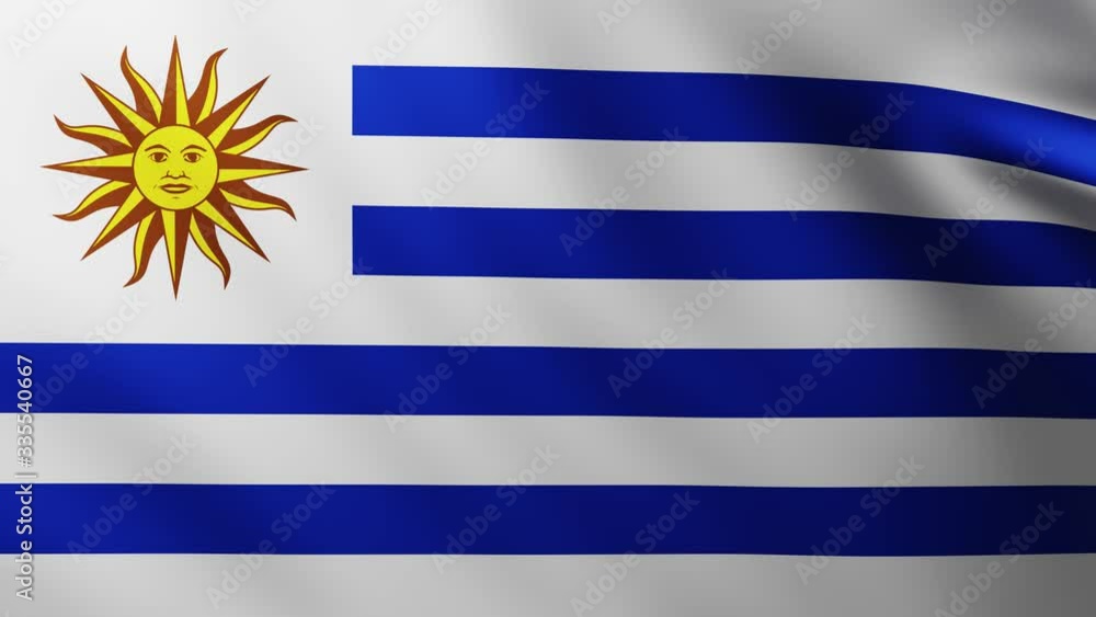 Large Flag of Uruguay fullscreen background fluttering in the wind Large Flag of Uruguay fullscreen background fluttering in the wind