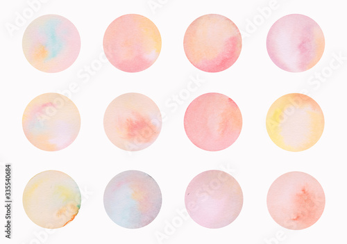 hand paint watercolor circle spots