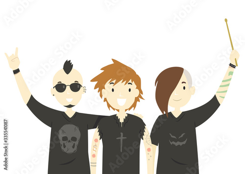 Teens Guys Band Members Ill...