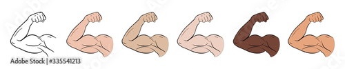 Fényképezés Biceps outline vector icon