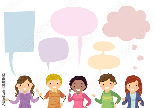 Teens Different Speech Bubb...