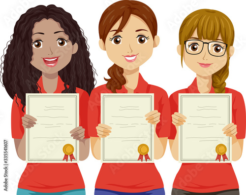 Teen Girls Academic Award Illustration