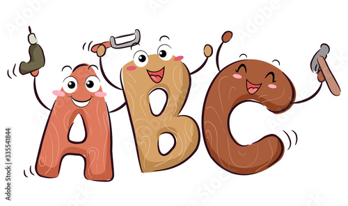 Mascot ABC Woodworking Illu...