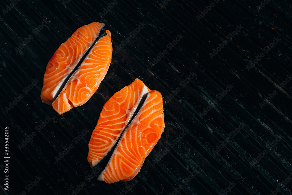 salmon on grill salmon on grill