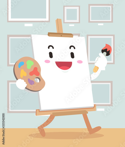 Mascot Canvas Art Walk Illustration