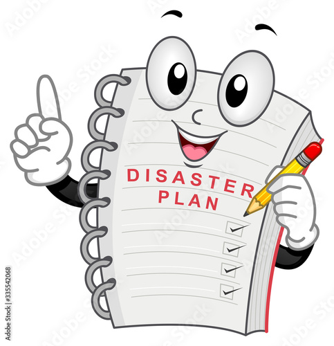 Mascot Disaster Plan Note Book Illustration