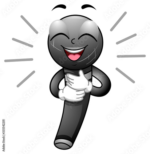 Mascot Microphone Laughing Illustration