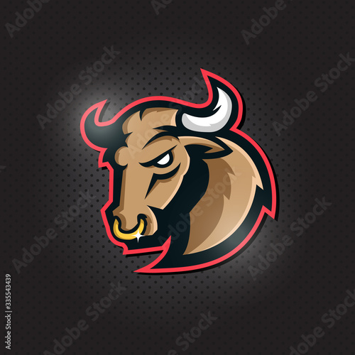 bull mascot logo design vector with modern illustration. angry bull illustration for sport team