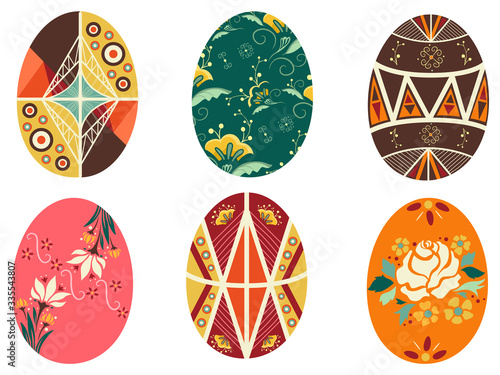 Easter Ukraine Pysanka Eggs Design Illustration