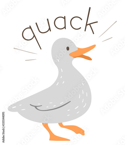 Duck Onomatopoeia Sound Quack Illustration
