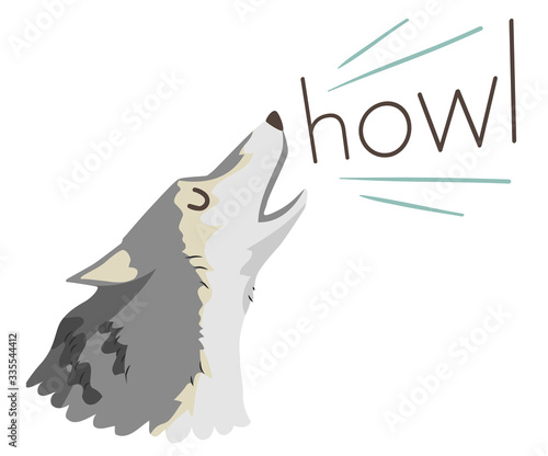 Wolf Onomatopoeia Sound Howl Illustration