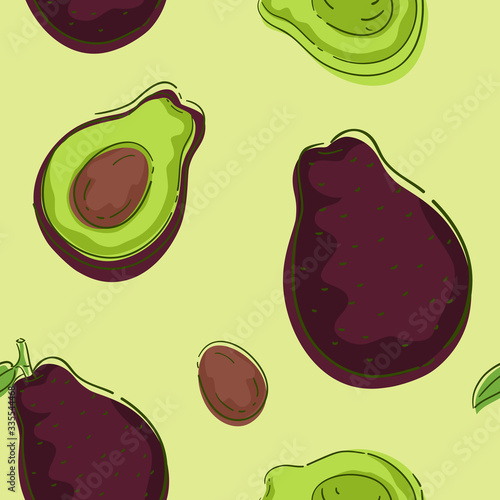 Seamless Avocado Background...