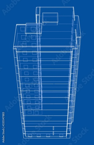 Vector wire-frame model of a multi-storey building
