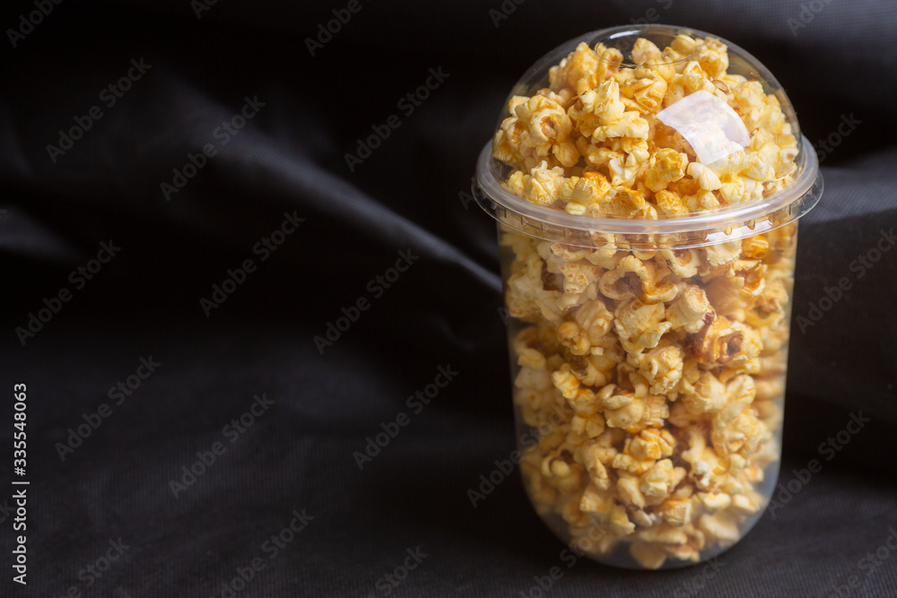 Popcorn in a large bucket. Popcorn in a large bucket.