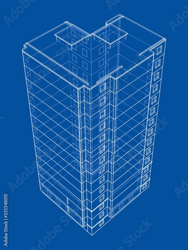 Vector wire-frame model of a multi-storey building