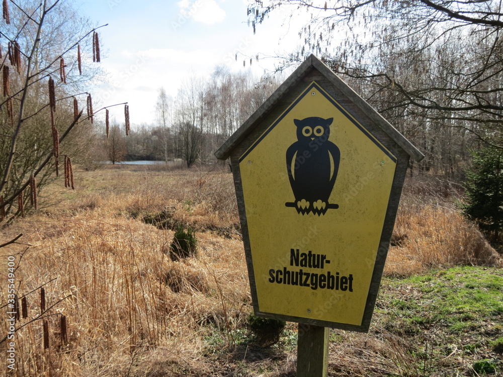 Schild Naturschutzgebiet Stock Photo Adobe Stock