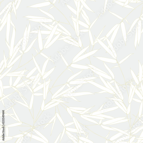 Seamless tropical pattern with leaves. Graphic vector background. 