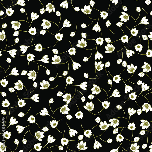 Floral pattern. Small flowers.Seamless vector texture.	