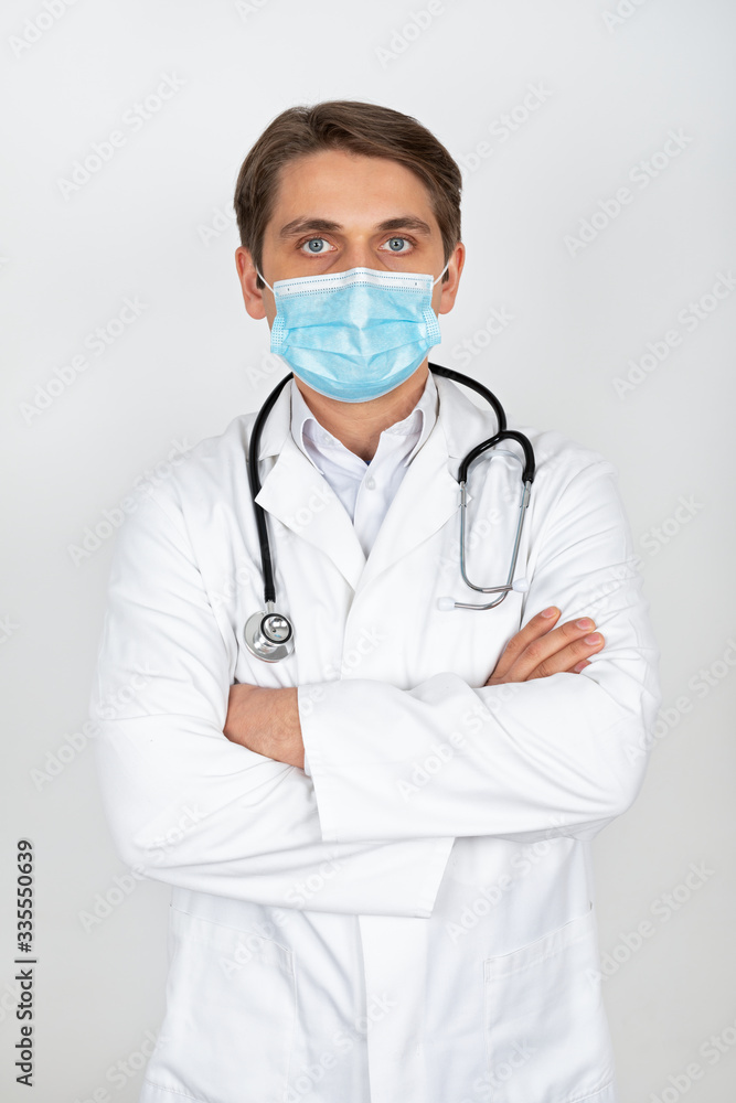 Handsome physician with mask Handsome physician with mask