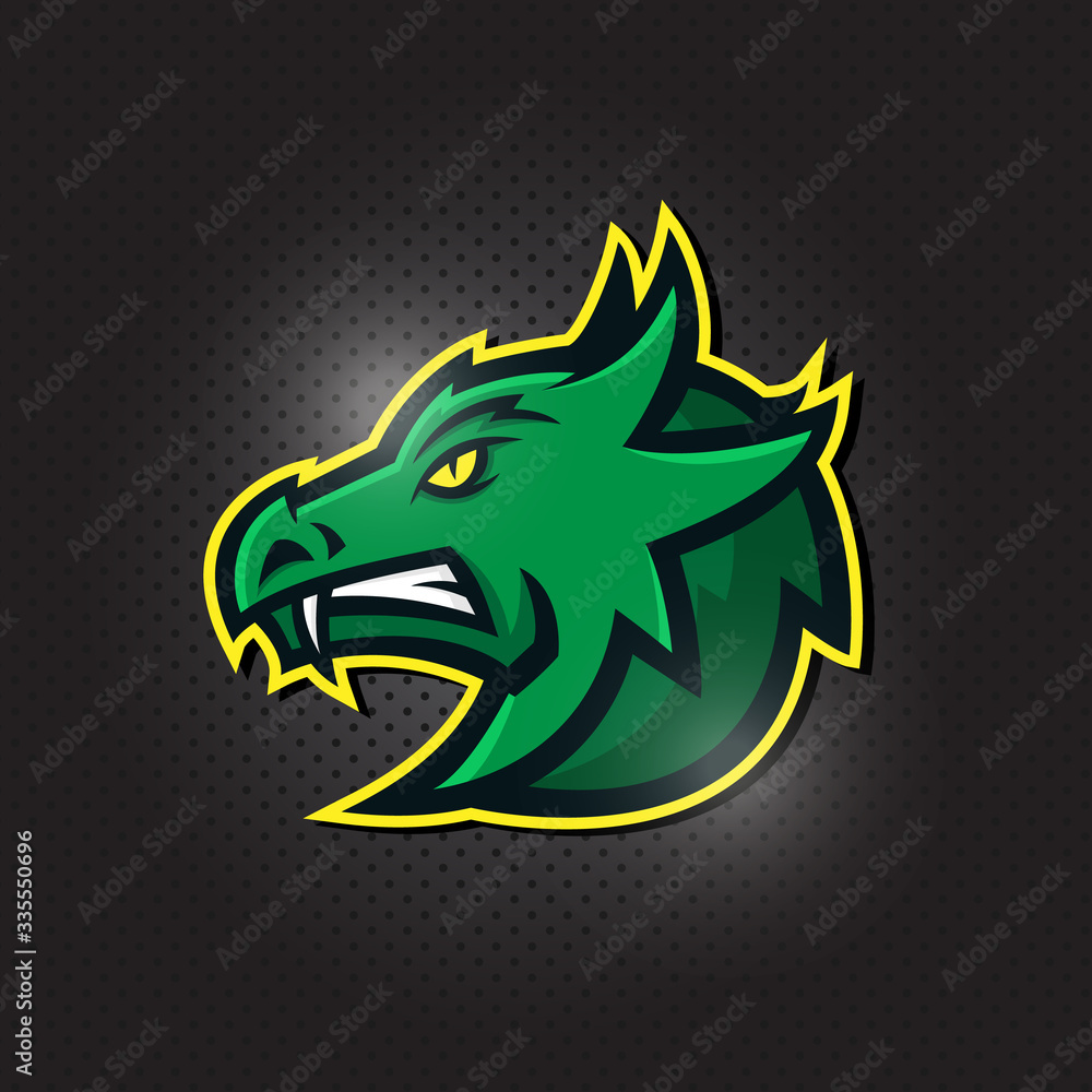 Obraz premium dragon head esport mascot logo