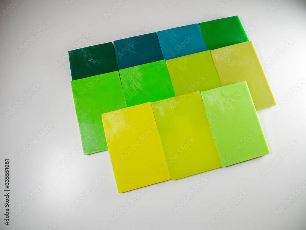 Plastic color swatches book. Sample colors catalogue for plastic