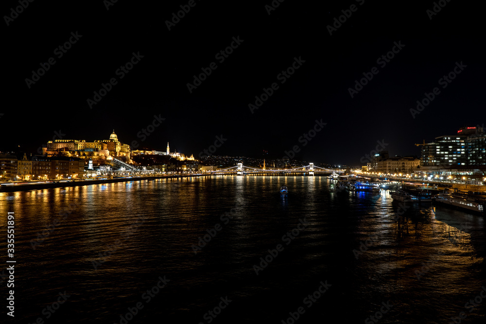 Danube night scene in Budapest