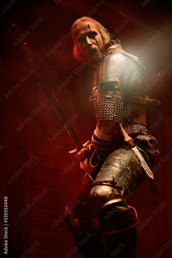 fantasy medieval warrior - obrazy, fototapety, plakaty 