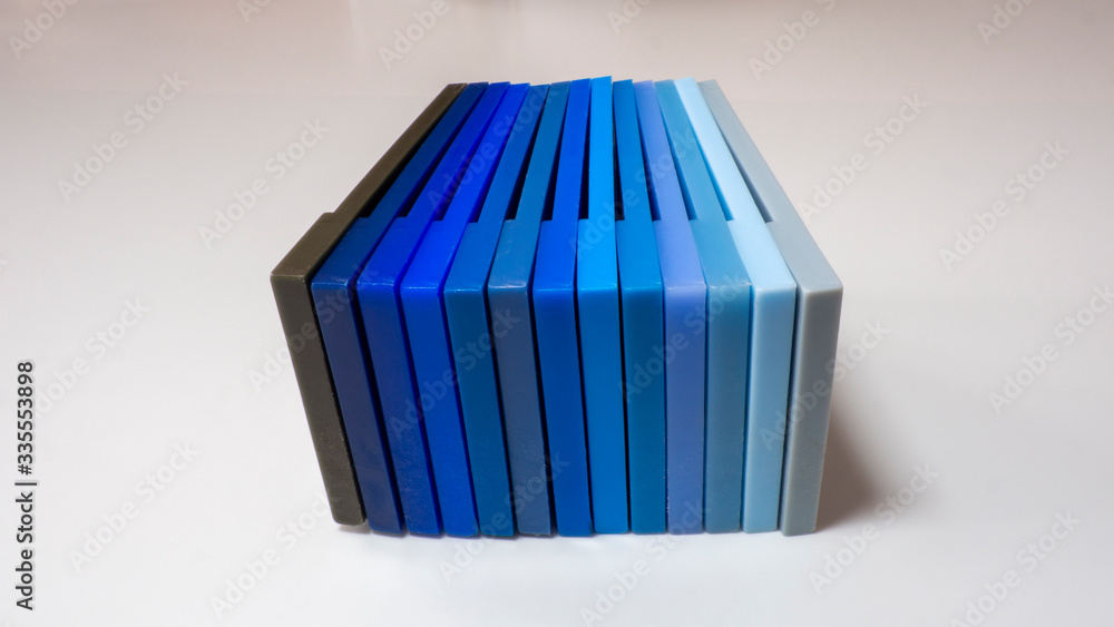 Plastic color swatches book. Sample colors catalogue for plastic