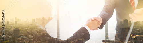 Professional Business People hands shake Discussion office organisation.  Group of Business Team dealing business finance in office Workplace.