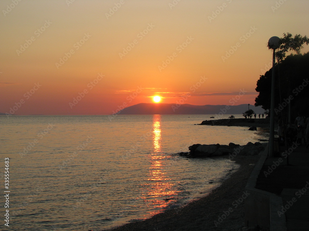sunset, sea, sun, water, sky,  beach, nature,  coast, orange, evening, cloud, clouds, island, beautiful, light,dusk