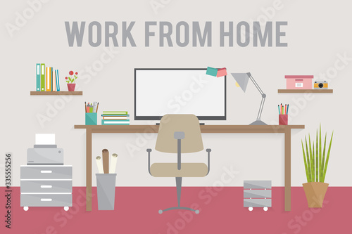Work from home, Covid 19 quarantine concept